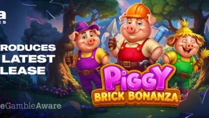 Tampilan visual slot Piggy Brick Bonanza dengan tema bangunan babi