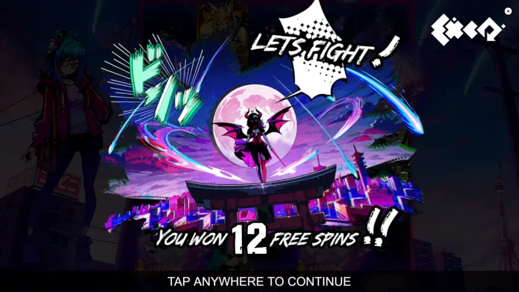 Tampilan visual futuristik dan neon dari slot Luna X